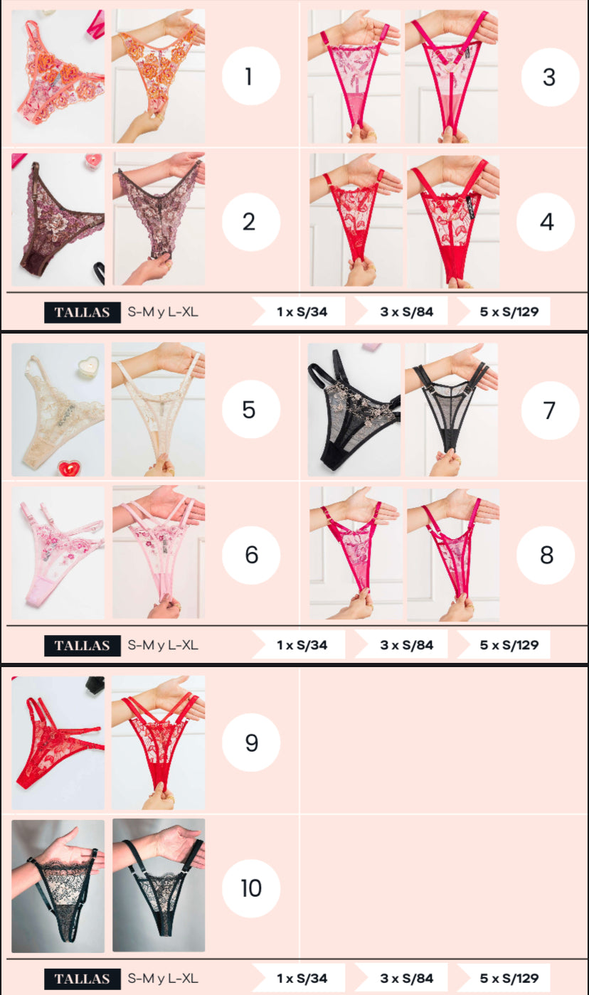 Pack 5 truzas - Tull bordado